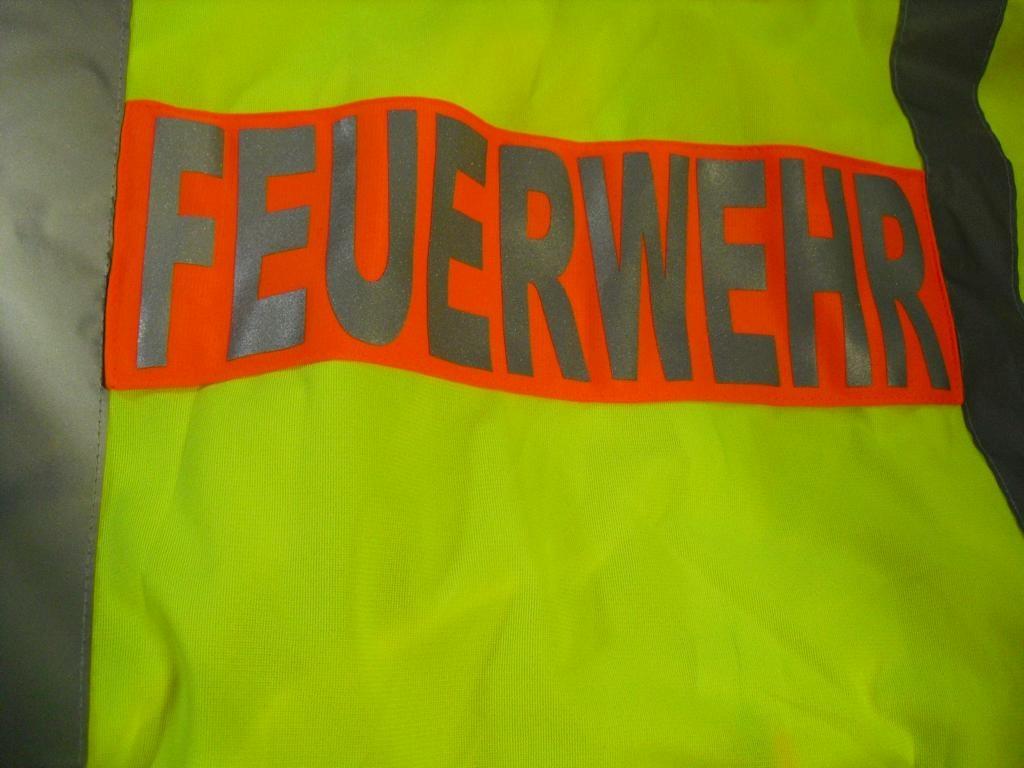 Warnweste mit Aufdruck FEUERWEHR - gelb/orange - mit Reißverschluss und  Taschen 5XL-120200-9
